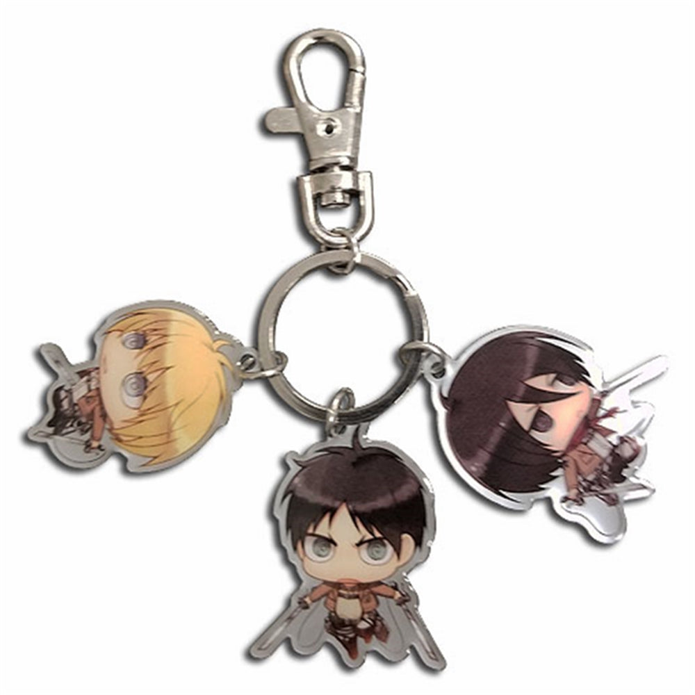 ATTACK ON TITAN - EREN, MIKASA, ARMIN METAL KEYCHA