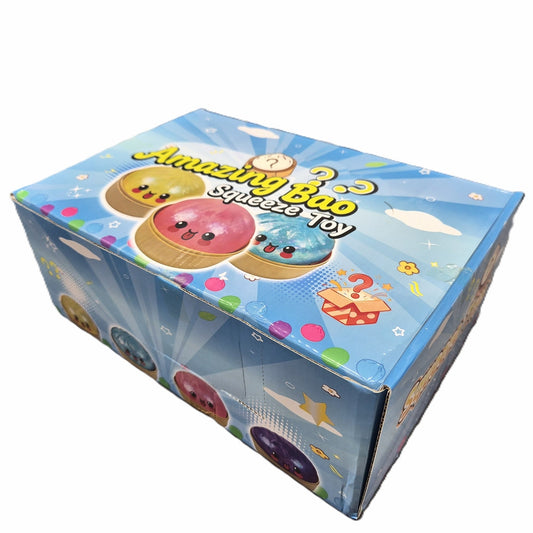 Amazing Glittered Dumpling Squeeze Toys in Plastic Steamer Pot Blind Box Asst-Set of 12