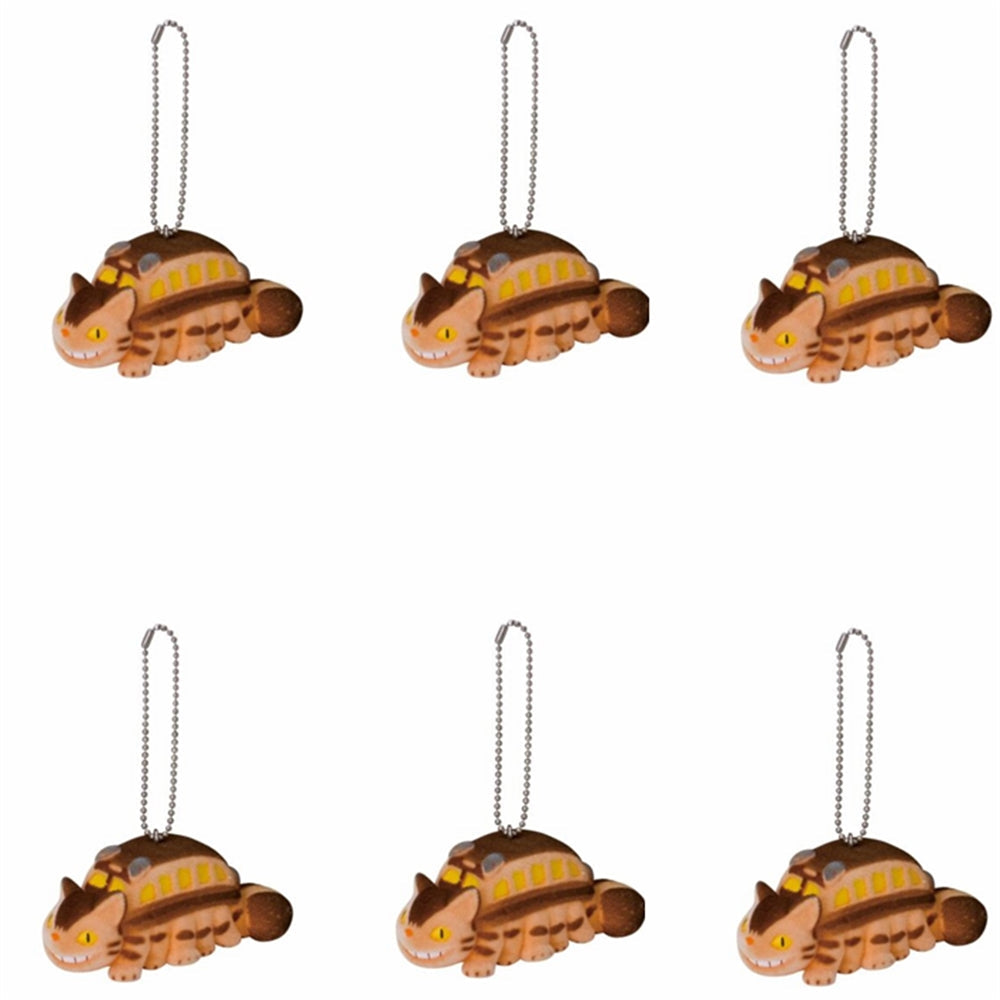 Catbus "My Neighbor Totoro", Sekiguchi Flocked Key Chain-Set of 6(Bag)
