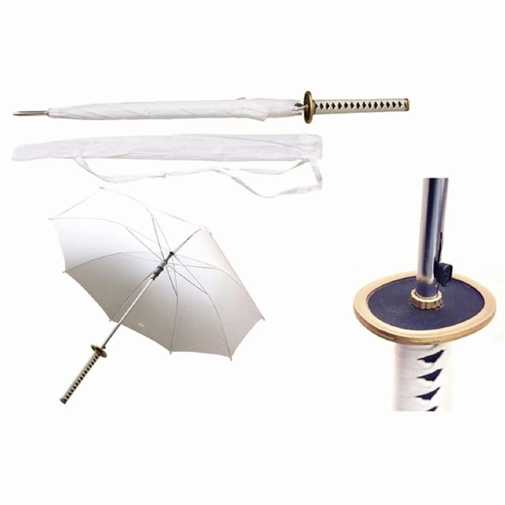 Choju (longevity) Samurai Handle Sword Umbrella-White