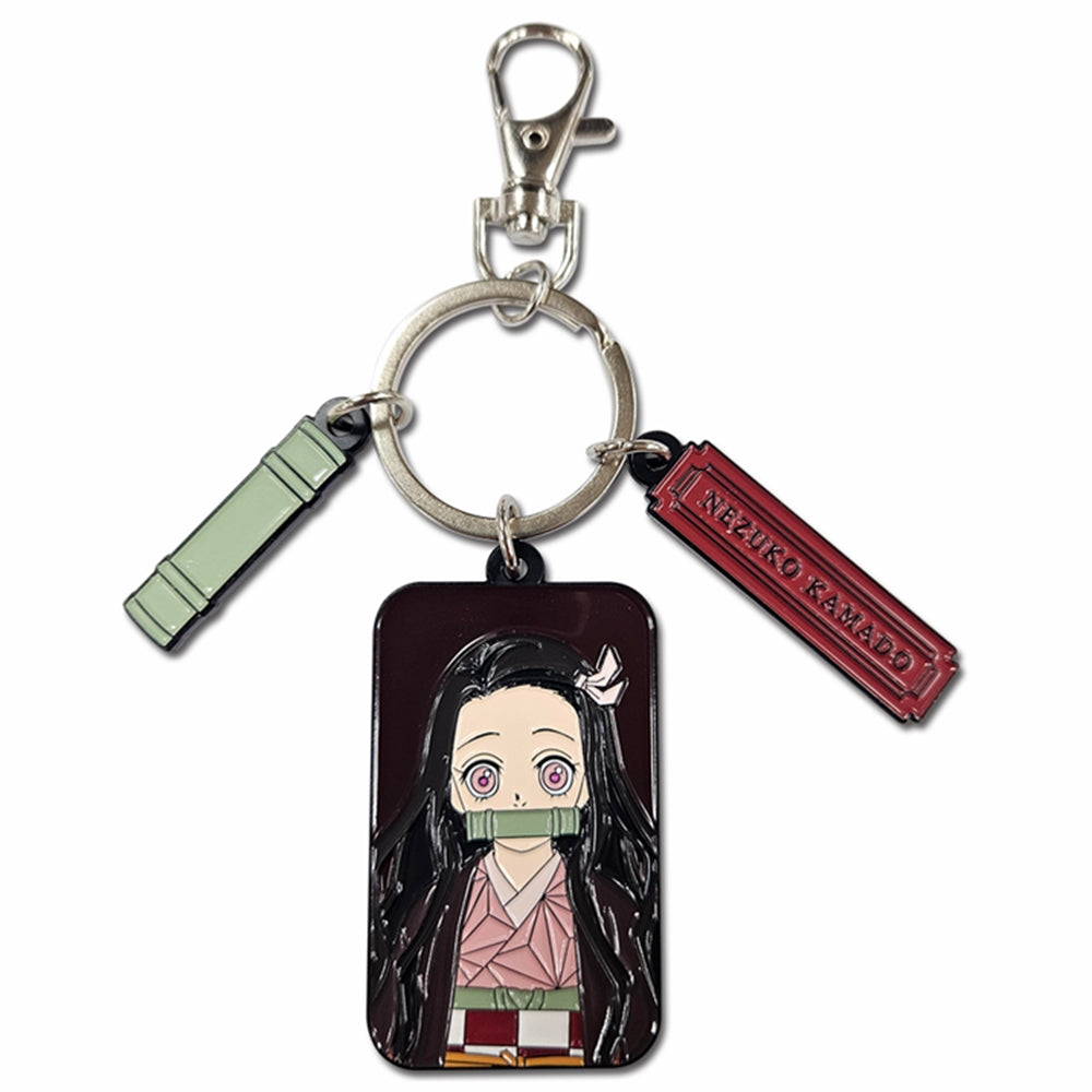 DEMON SLAYER - NEZUKO KAMADO THREE CHARM ENAMEL KEYCHAIN