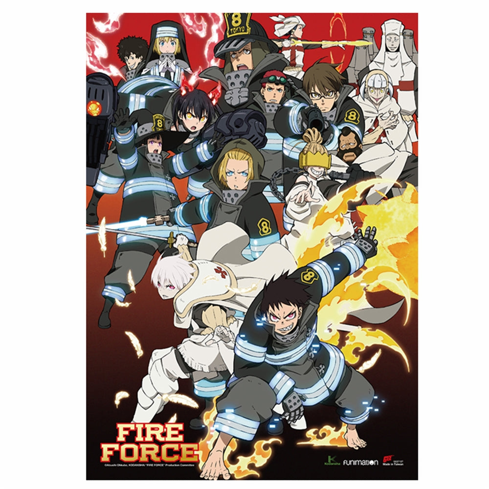 FIRE FORCE-KEY ART_GROUP WALL SCROLL