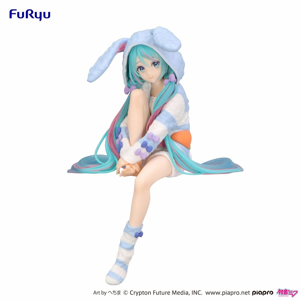 Hatsune Miku - Noodle Stopper Figure -Rabbit Ear Hood Pajama Blue Color ver.-