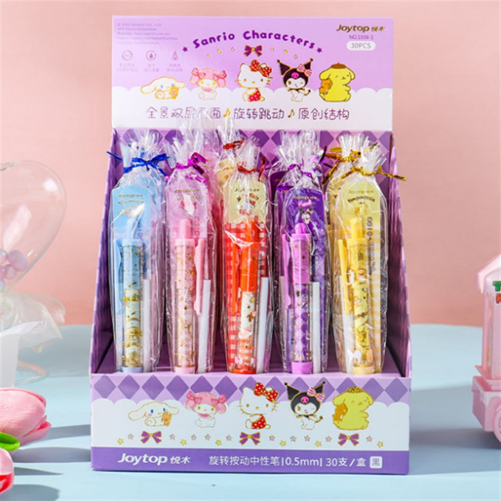 Hello Kitty & Friends Good Time Series Spinning Pen w/Extra Ink & Paper Ruler Asst-30pcs PDQ