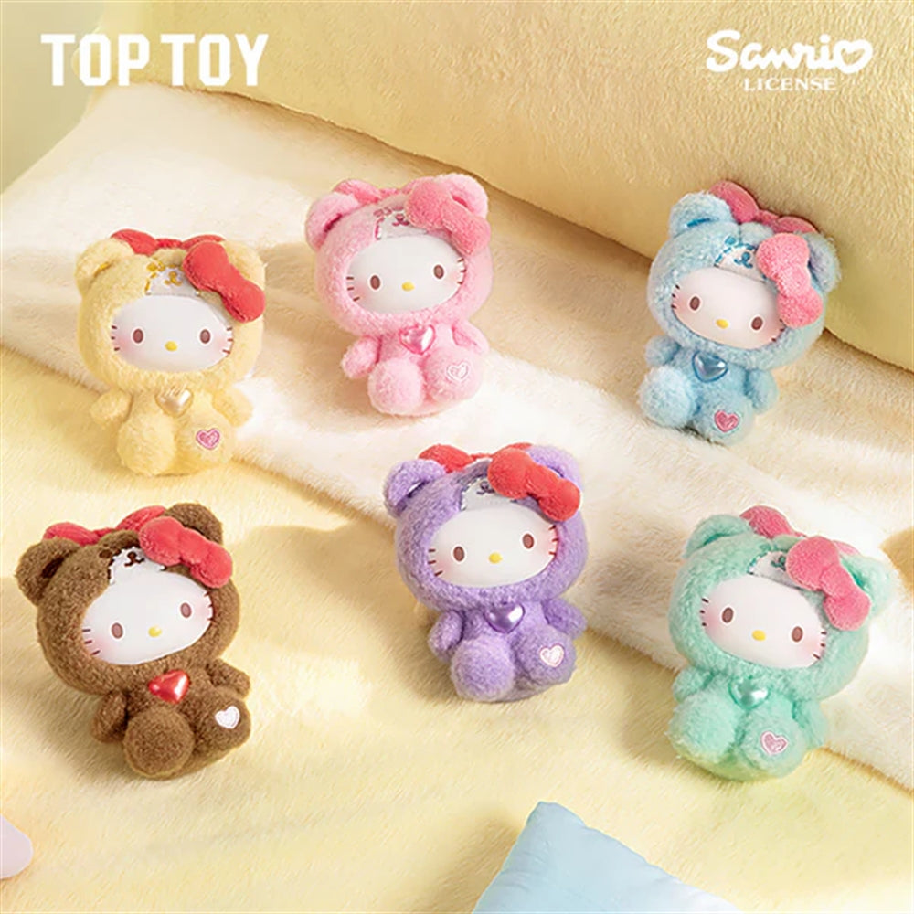 Hello Kitty Teddy Bear Pajamas Series Plush Pendant Blind Box -6pcs PDQ(No Online Resale)