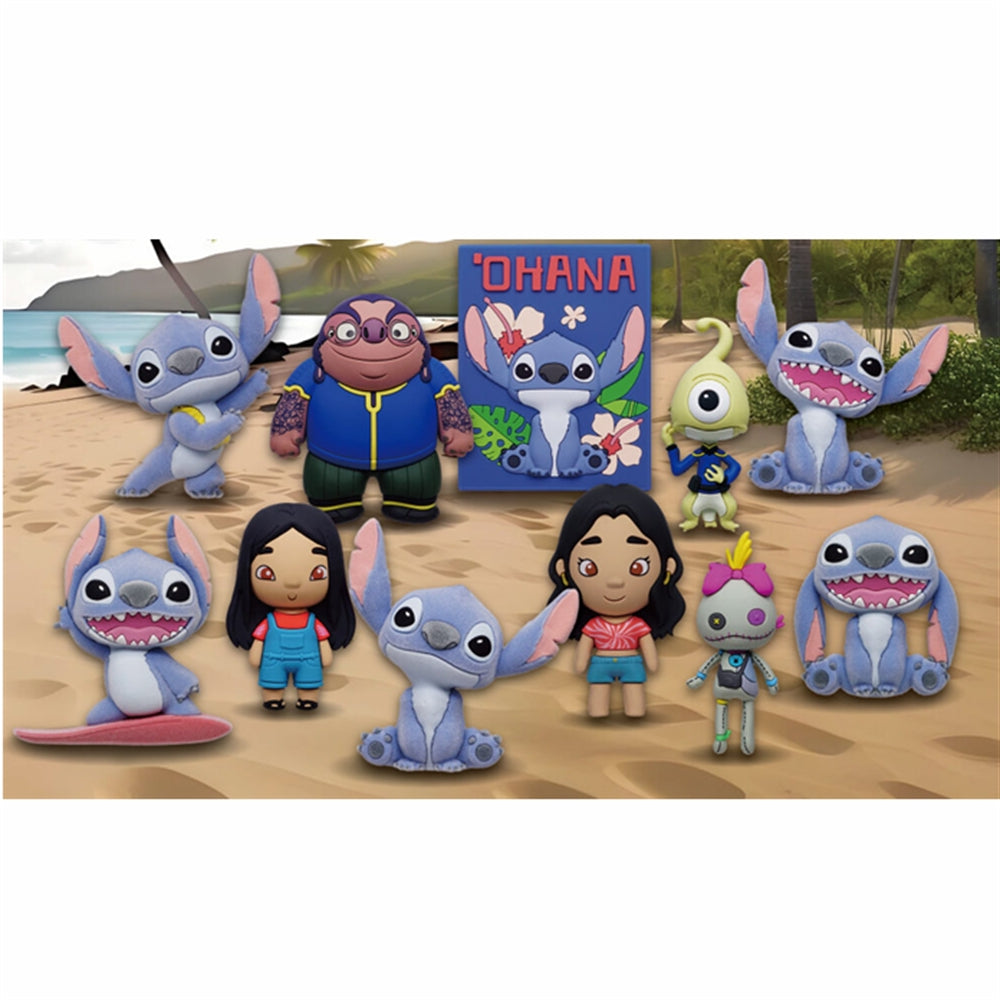 Lilo & Stitch Movie Flocked 3D Foam Keyring Blind Bag Asst-Series 63-24pcs PDQ