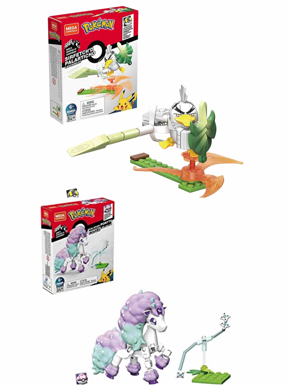 Mega Construx Pokemon Power Pk-Galarian Ponta & Sirfetch'd-set of 6