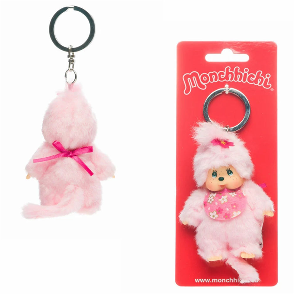 Monchhichi Classic Bebichhichi Cherry Blossom Plush Keychain
