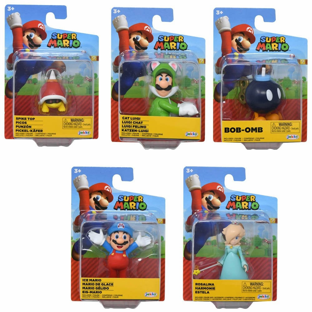 Nintendo Super Mario 2.5 Inch Articulated Figure Asst-W35-Set of 16