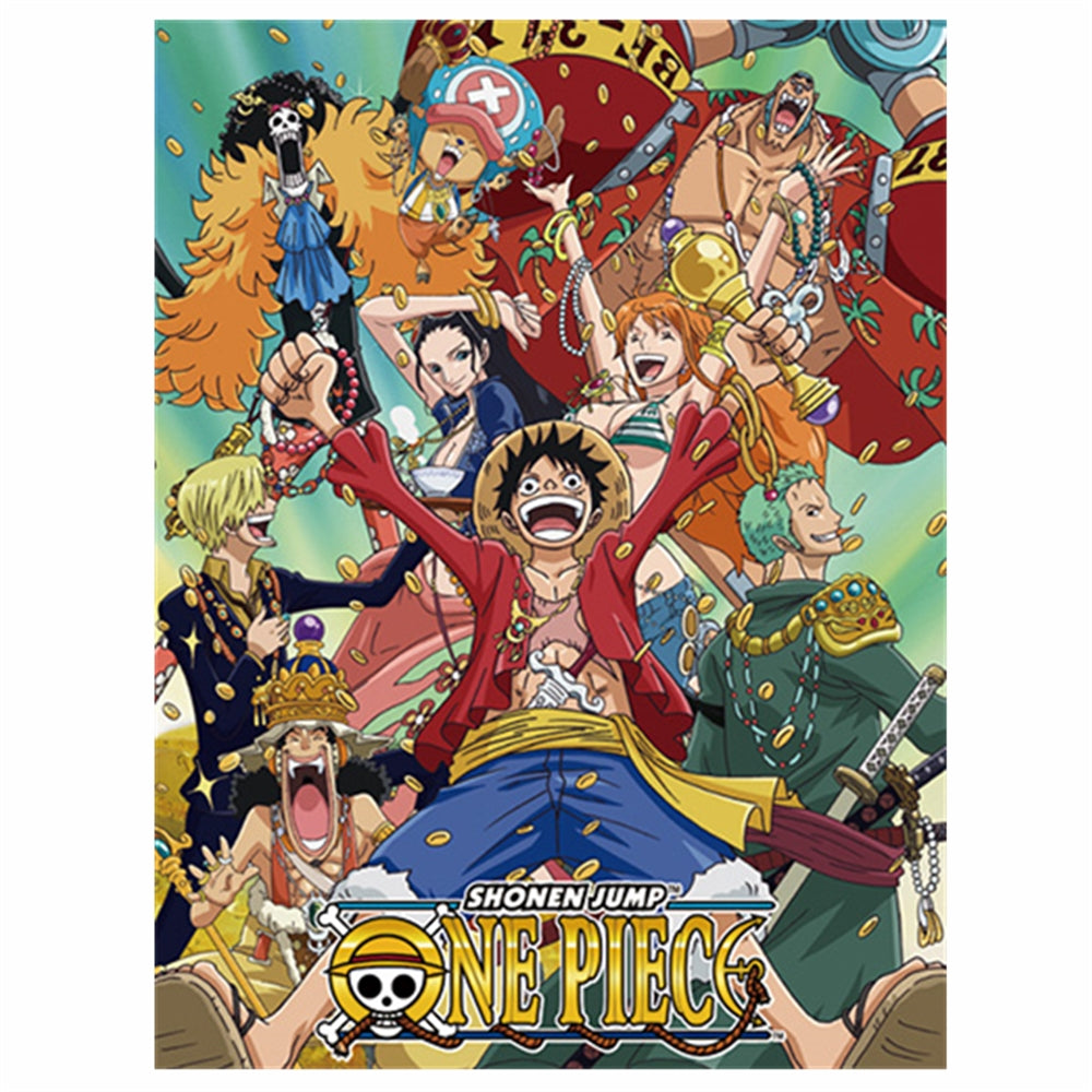 ONE PIECE - GROUP W/ MONEY SUBLIMATION THROW BLANKET