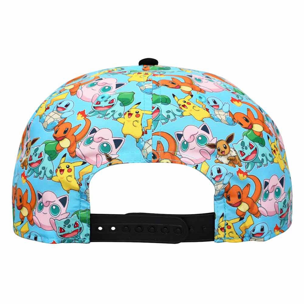 POKEMON PIKACHU ALL OVER PRINT RUBBER PATCH YOUTH FLAT BILL SNAPBACK