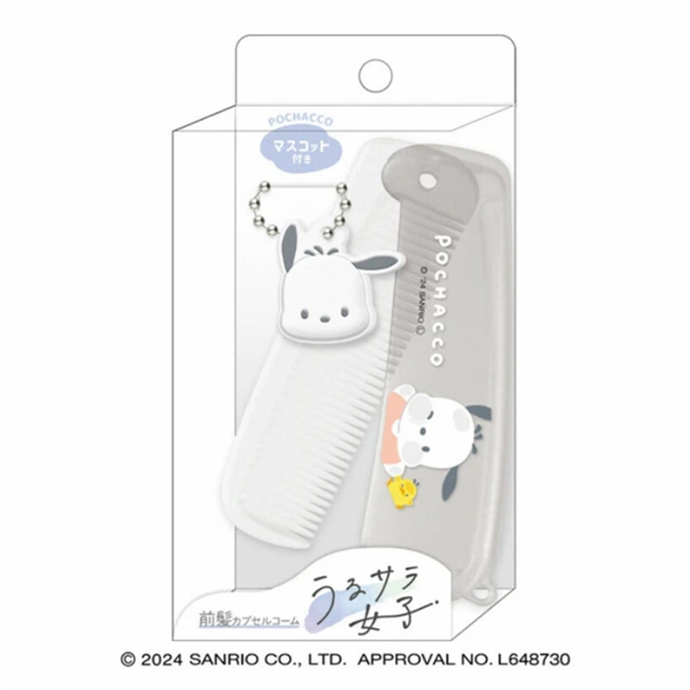 Sanrio Pochacco Hair Comb with PVC Charm & Ball Chain-Japan Imports