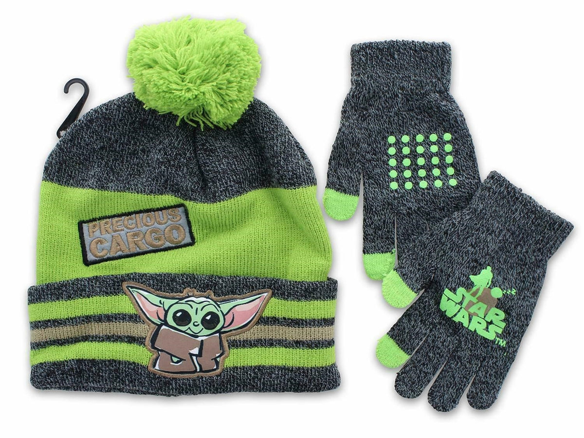 THE MANDALORIAN THE CHILD YOUTH BEANIE & GLOVE SET