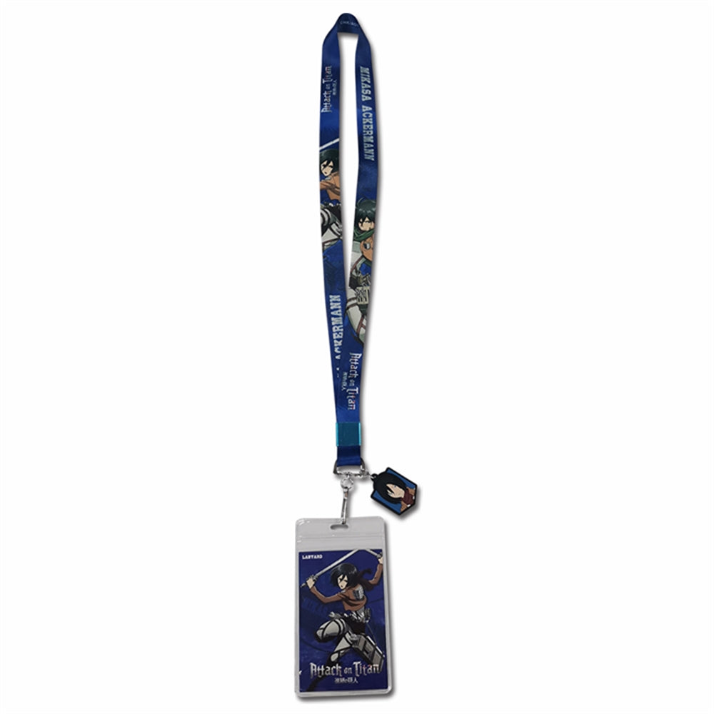 ATTACK ON TITAN - MIKASA STYLE 01 LANYARD W/ ID HOLDER & CHARM