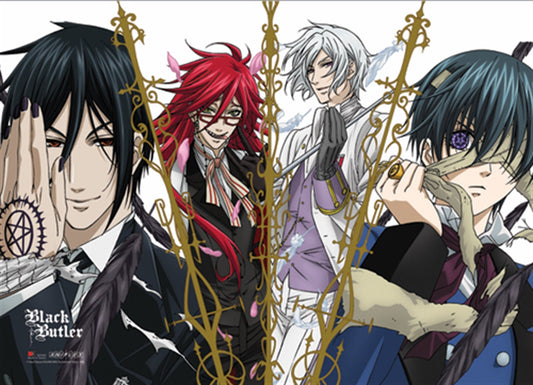 BLACK BUTLER SEBASTIAN, GRELL, ASH & CIEL WALL SCROLL