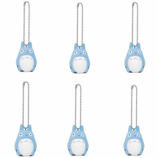 Blue Totoro "My Neighbor Totoro", Sekiguchi Flocked Key Chain-Set of 6(Bag)