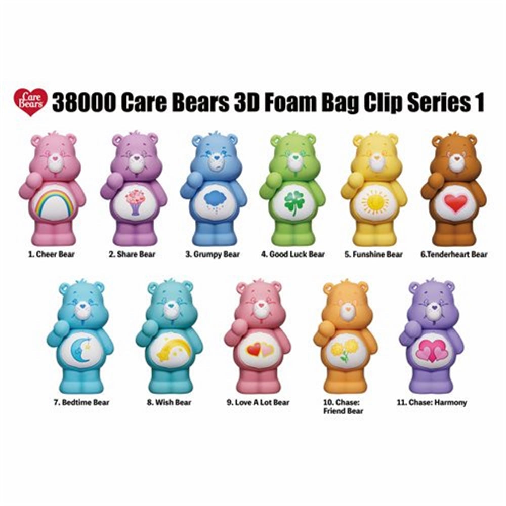Care Bear 3D Foam Keyring Blind Bag Asst-24pcs PDQ