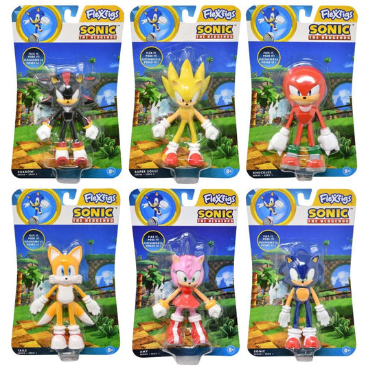 Flexfigs:Sonic the Hedgehog Bendable Figure Asst-Set of 12