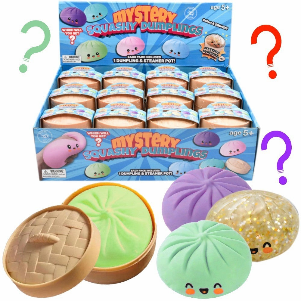 Giant Mystery Squishy Dumplings Inside Plastic Steamer Pot Asst-24pcs PDQ