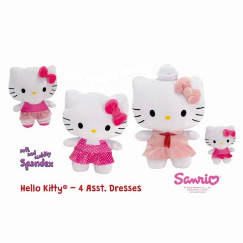 HELLO KITTY - 6IN 4 ASST. DRESSES -BALLERINA, SAILOR, POLKA DOT & PINK Plush Set-Set of 4