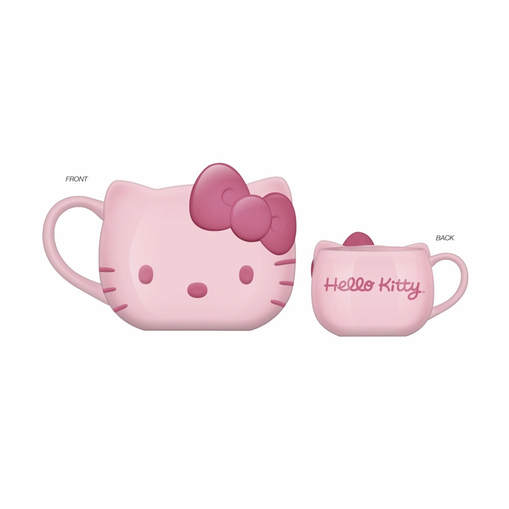 Hello Kitty Pink Face and Bow Ceramic 3D Sculpted Mug