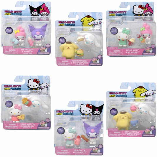Hello Kitty and Friends 2 Inch Figure 2 Pack Blister Asst set of 6