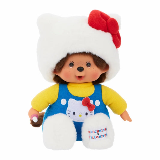 Hello Kitty x Monchhichi: Monchhichi in H.K. Overall with Fluffy Hat