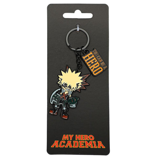 MY HERO ACADEMIA BAKUGO MATT BLACK METAL  KEYCHAIN