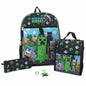 Minecraft 5 pcs Backpack Set with Detachable Lunch Bag