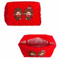 Monchhichi Boy& Monchichi Girl Red Quilted Pouch