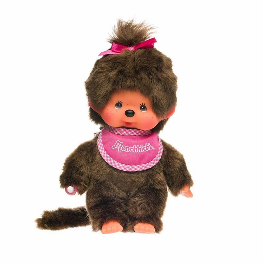 Monchhichi Standard Girl with Pink Bib Plush Doll