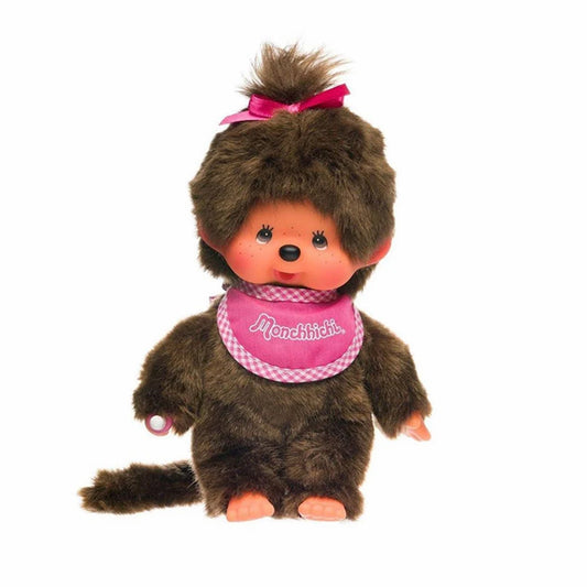 Monchhichi Standard Girl with Pink Bib Plush Doll