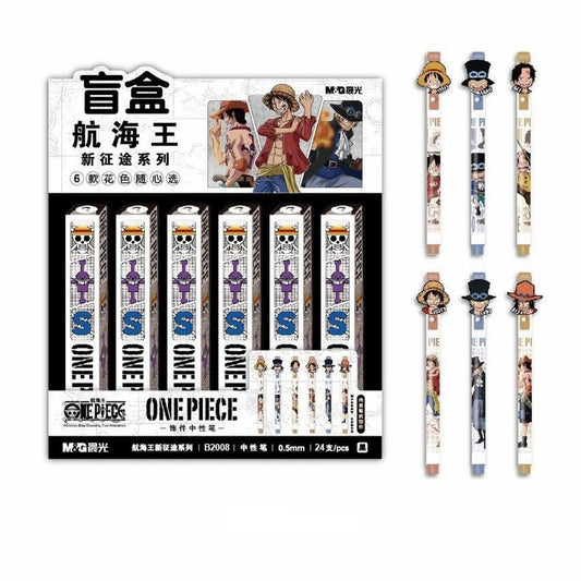 One Piece New Journey Series Black Gel Pen Blind Box Asst-24pcs PDQ