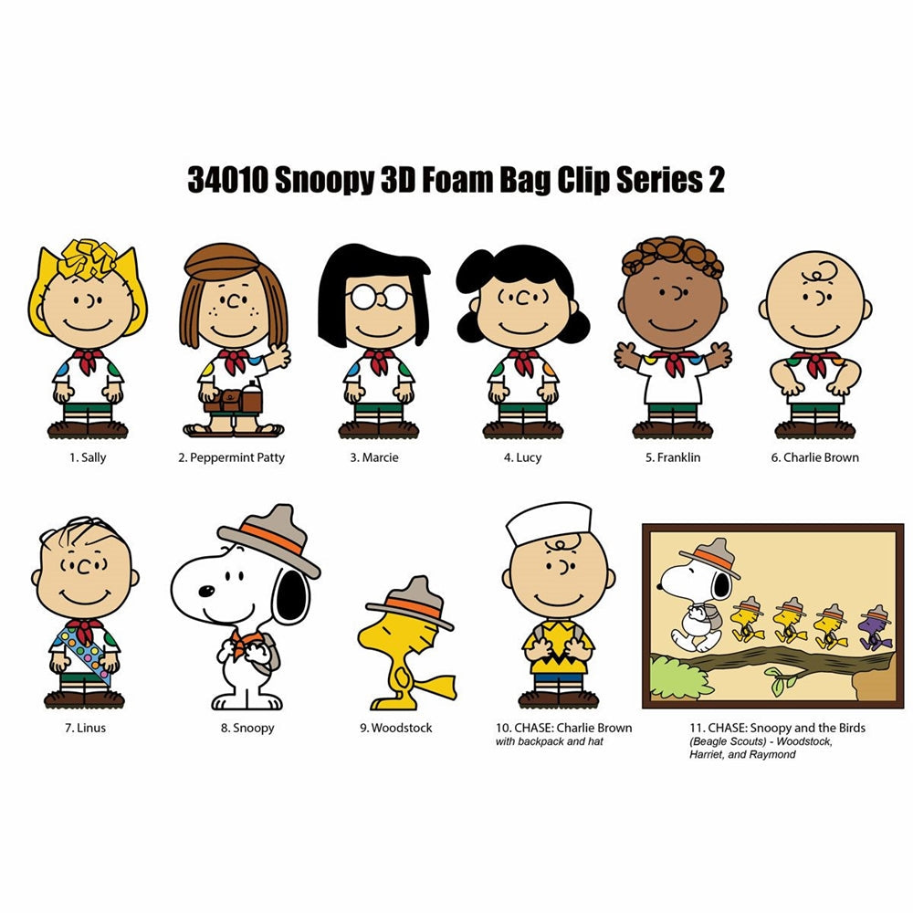 PEANUTS SNOOPY 3D FOAM KEYRING BLIND BAG ASST- SERIES 2-24pcs PDQ
