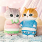Parade:Mofusand Pajama Cat BIG Plush Set-Pink & Blue-Set of 2