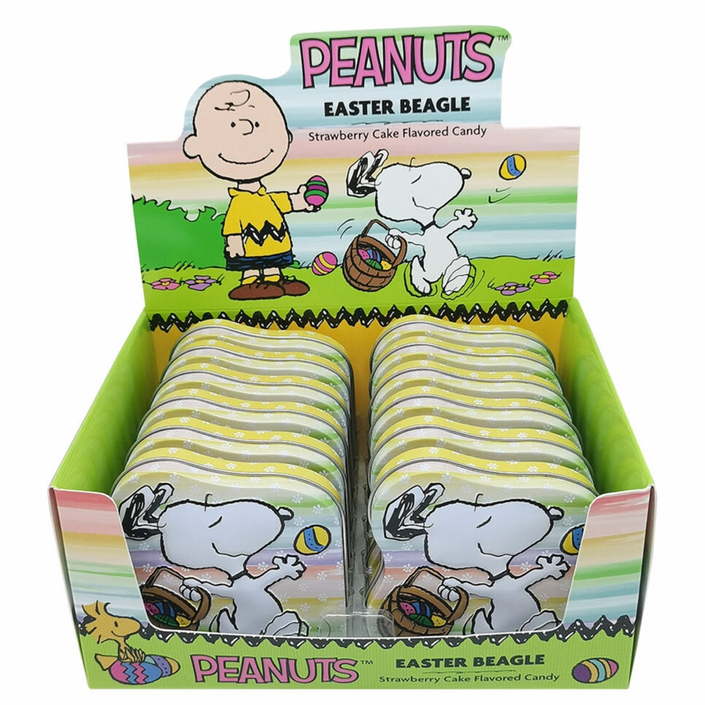 Peanuts Easter Beagle Candies in Tin Asst-12pcs PDQ