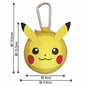 Pokemon Die Cut Pikachu Face Round Hardshell Pouch with Carabiner Clip-Japan Imports