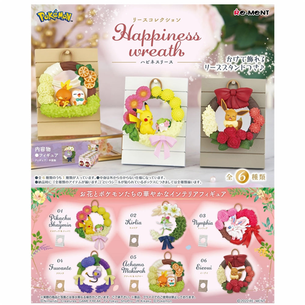 Re-Ment:Pokemon Happiness Wreath Mini Figure Collection Asst-Set of 6(Box)