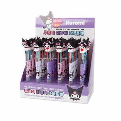 Sanrio 3 Color Ballpoint Pen w/Kuromi Figural Topper Asst -30pcs PDQ