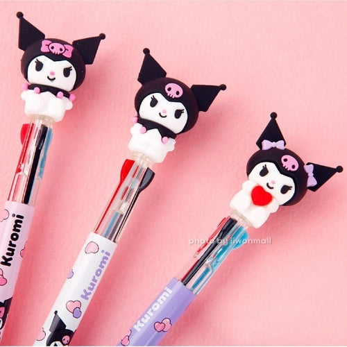 Sanrio 3 Color Ballpoint Pen w/Kuromi Figural Topper Asst -30pcs PDQ
