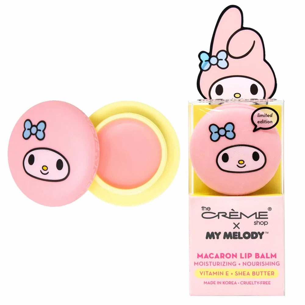 Sanrio My Melody Macaron Lip Balm in a Display Box-Strawberry Banana + Vitamin E+ Shea Butter