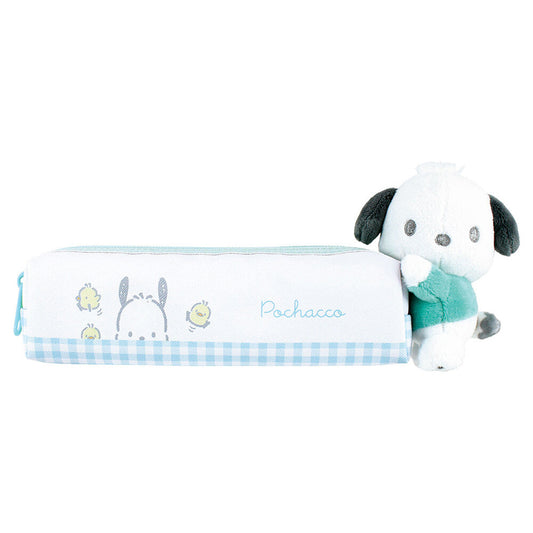 Sanrio Pochacco PU Leather Pencil Case with Mini Plush-Japan Imports