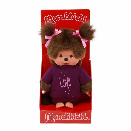 Sekiguchi Monchhichi Girl Tee "LOVE" Dress Plush Doll - Purple