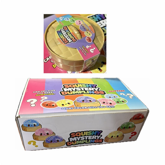 Amazing Glittered Dumpling Squeeze Toys in Plastic Steamer Pot Blind Box Asst-Set of 12